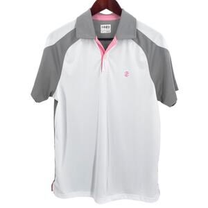 Women’s Izod golf polo shirt size small white grey pink